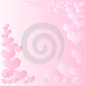 Pink hearts frame