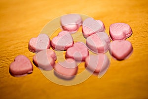 Pink hearts home made pills macro background fifty megapixels prints exstacy mdma