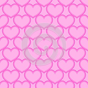 Pink hearts love seamless background pattern, Valentine day