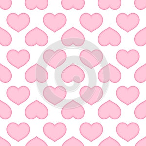 Pink hearts love seamless background pattern, Valentine day