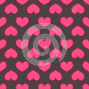 Pink hearts love seamless background pattern, Valentine day