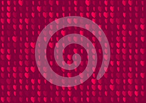 Pink hearts seamless background. Romantic red girl endless pattern