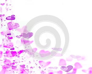 Pink Hearts on white background