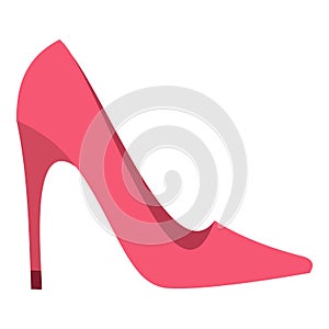 Pink high heel shoe icon isolated