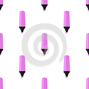 Pink Highlighter Pen Icon Seamless Pattern