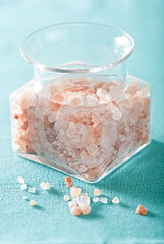 Pink himalayan salt in jar