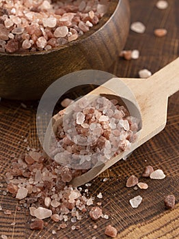 Himalayan Sea Salt on Wooden Butcher Block