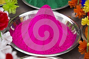 Pink Holi powder, India