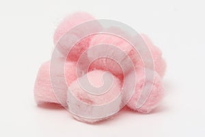Pink hygienic cotton balls