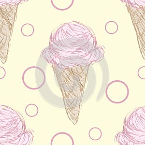 Pink Ice Cream Cone Pattern