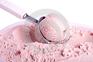 Pink ice cream scoop