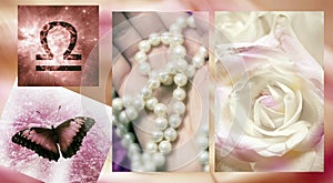 Pink images for zodiac sign Libra  like a astrology concept