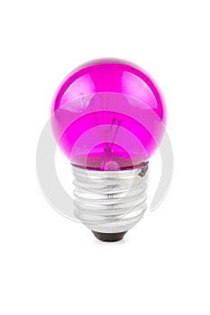 Pink Purple Incandescent round light bulb