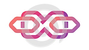 Pink Infinity Loop Geometric Logo Symbol Vector, vector design Generative AI