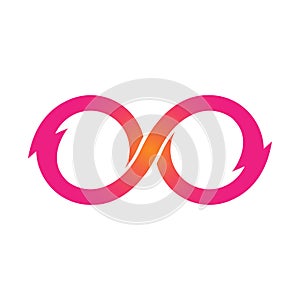 Pink Infinity symbol icons vector illustration. Unlimited, limit