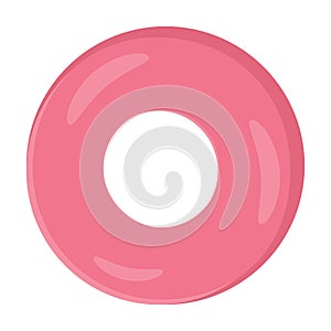 Pink inflatable swim ring. Vector