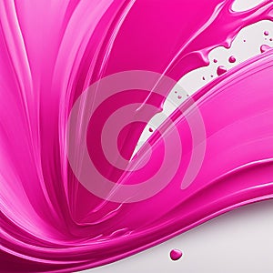 Pink ink splashes isolated on white background. color acrylic paint
