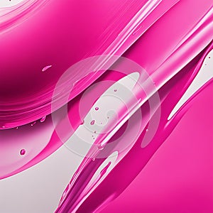 Pink ink splashes isolated on white background. color acrylic paint