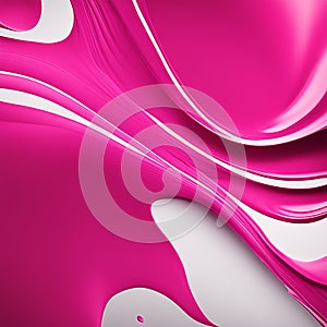 Pink ink splashes isolated on white background. color acrylic paint