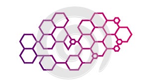 Pink Interconnected Hexagonal Grid, Geometric Network Pattern, vector design Generative AI