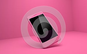 Pink IPhone On Pink Background