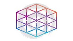 Pink Isometric Cube Grid Structure Art, vector design Generative AI