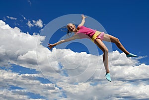 Pink jumping girl