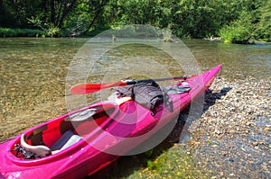 Pink Kayak on the Yakima River