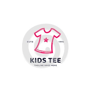 Pink kids tee tshirt logo icon