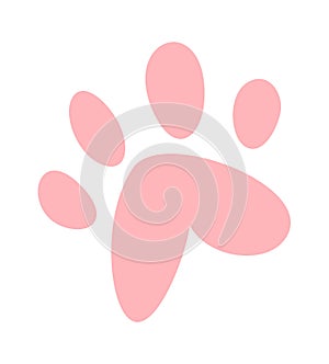Pink kitten paw print symbol