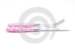 Pink knife and fork