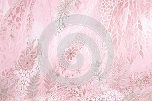 Pink lace fabric with floral pattern,  Background and texture for design