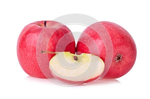 Pink lady apples isolated on white background