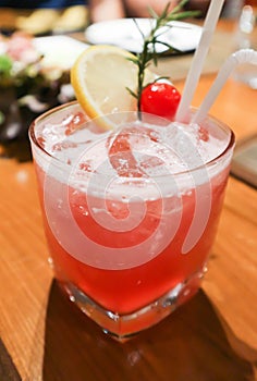 Pink lady or ginsling cocktail