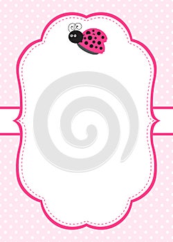 Pink Ladybug Invitation