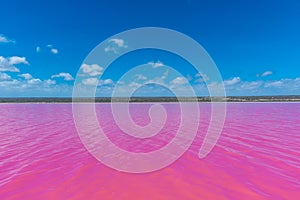 Pink Lake Hutt Lagoon at Port Gregory, Western Australia.