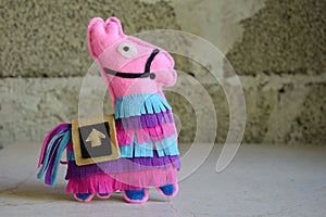 Pink lama. Toy from felt with your own hands. DIY concept for children. Handmade crafts. Step 6. Finished toy