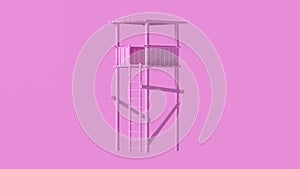 Pink Large Watch Tower with Stairs