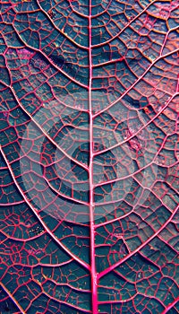 Pink leaf skeleton texture natural background in soft pink tones with delicate veins and patterns