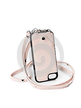 Pink leather case for iphone