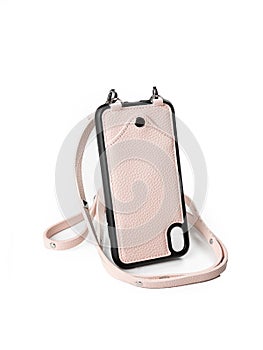 Pink leather case for iphone