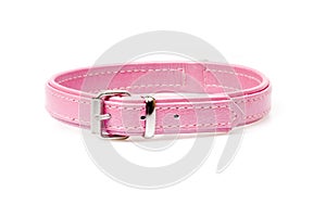 Pink leather collar