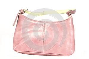 Pink leather handbag