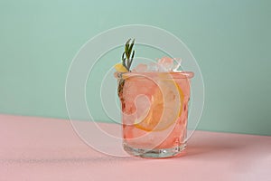 Pink Lemonade Paloma Cocktail with Fresh Rosemary