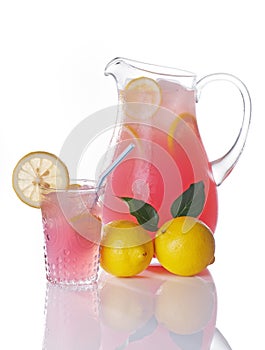 Pink Lemonade Pitcher And Glass