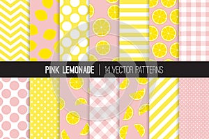 Pink Lemonade Seamless Vector Pattern Tile. photo