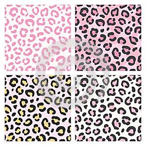 Pink leopard pattern. Seamless animal print, trendy wild cat design stylized background for fashion fabric, wallpaper