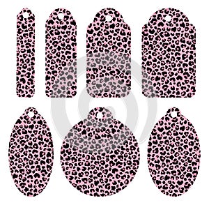 Pink leopard spots gift tags templates