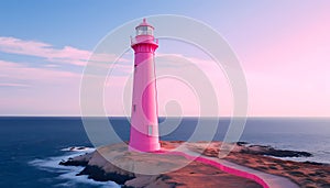 pink lighthouse symbol of breast cancer day