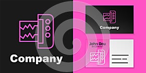 Pink line Seismograph icon isolated on black background. Earthquake analog seismograph. Logo design template element